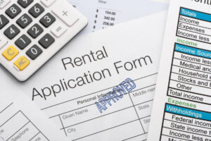 Approved rental application among expenses calculations.