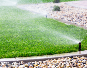 Sprinklers Running in a Decatur Rental Property's Yard