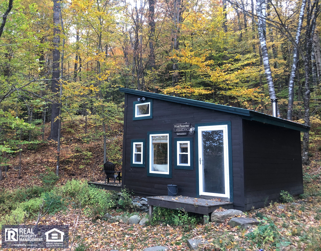 Black and White Tiny Home in a Rural Area