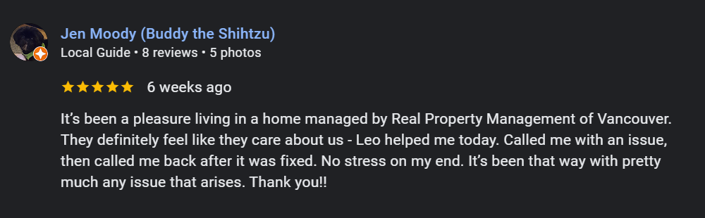 Google Review Vancouver Jen Moody Image