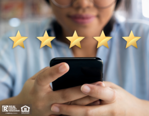 Woman Leaving a 5-Star Review for New London Landlord