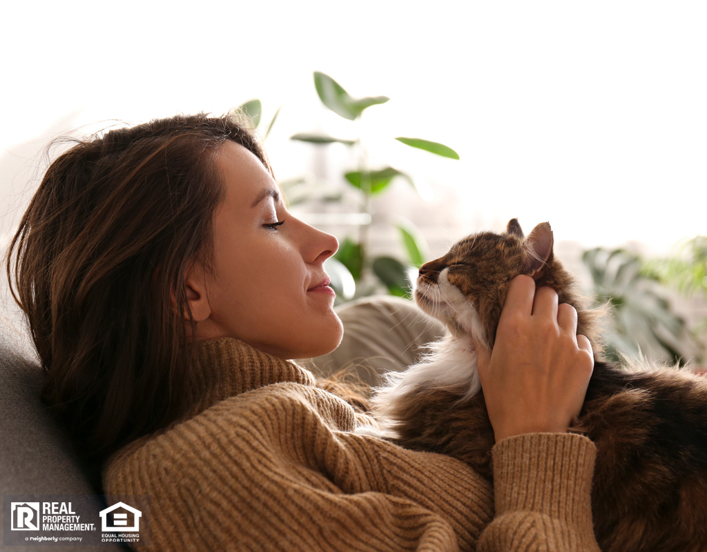 Young Woman Being Comforted by her Emotional Support Animal