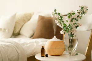 Essential Oil Diffuser on a Bedside Table