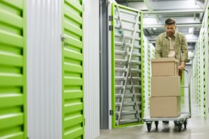 Bronx Man Moving Boxes into a Storage Unit