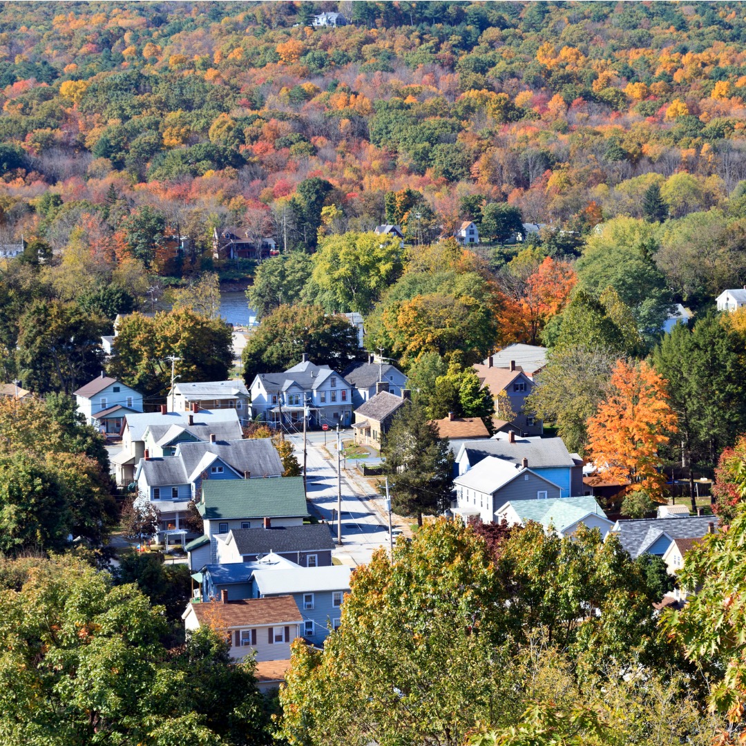 Autumn in a Small Town in New York