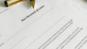 Close up of lease nonrenewal form