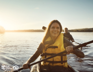 Austin Woman Wearing a Lifejacket while Kayaking