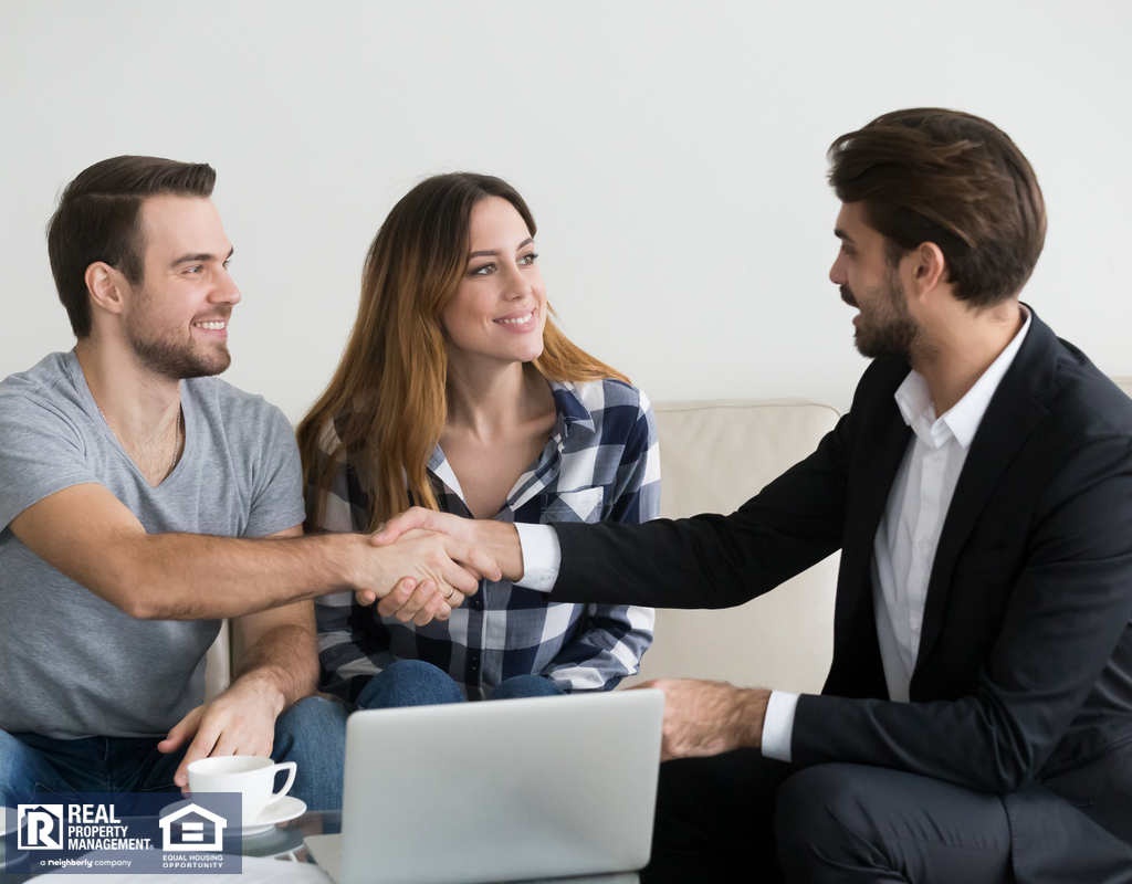 Tabiona Renters Shaking Hands with a Property Manager