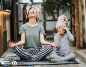 Mother and Daughter Practicing Yoga in Their Ballard Home