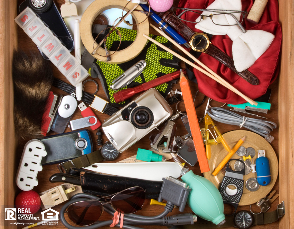 Junk Drawer Full of Various Small Items