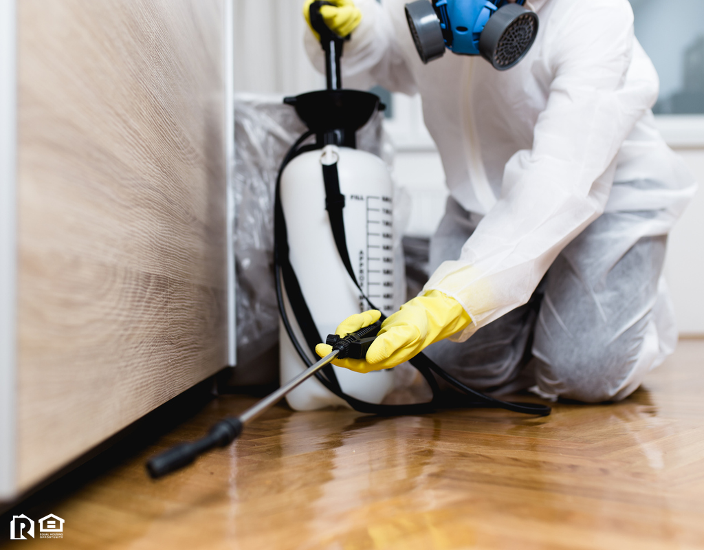 Exterminator Hard at Work in a Cedar Park Rental Home