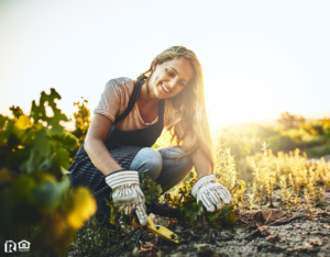 Leander Woman Gardening in Her Backyard