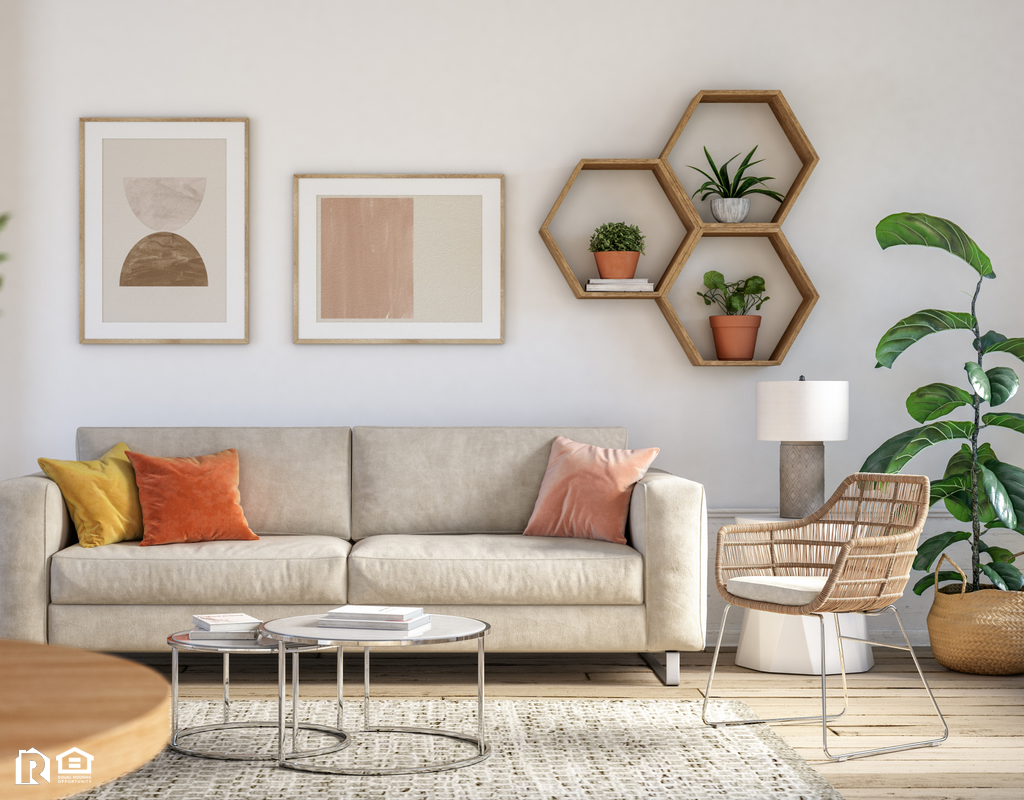 Waco Living Room with a Myriad of Helpful Houseplants