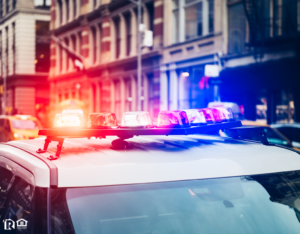 Evansville Police Officers with Cruisers Outside a Residential Home