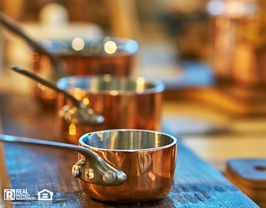 Beautiful Copper Cookware in a Tavernier Kitchen