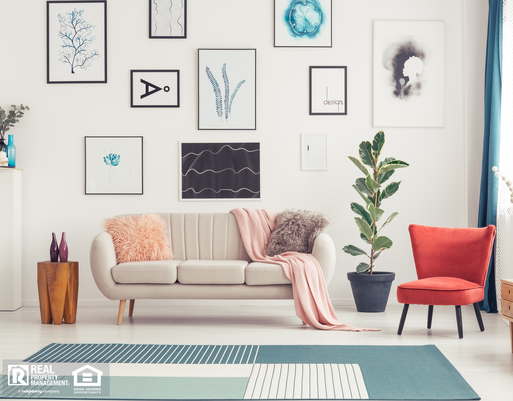 Colorful Living Room in Richardson Rental Home