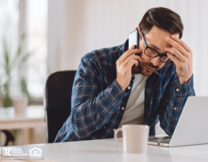 Stressed Amsterdam Property Manager on the Phone
