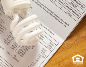 Lightbulb Sitting on an Electric Bill For a Goddard Rental Home