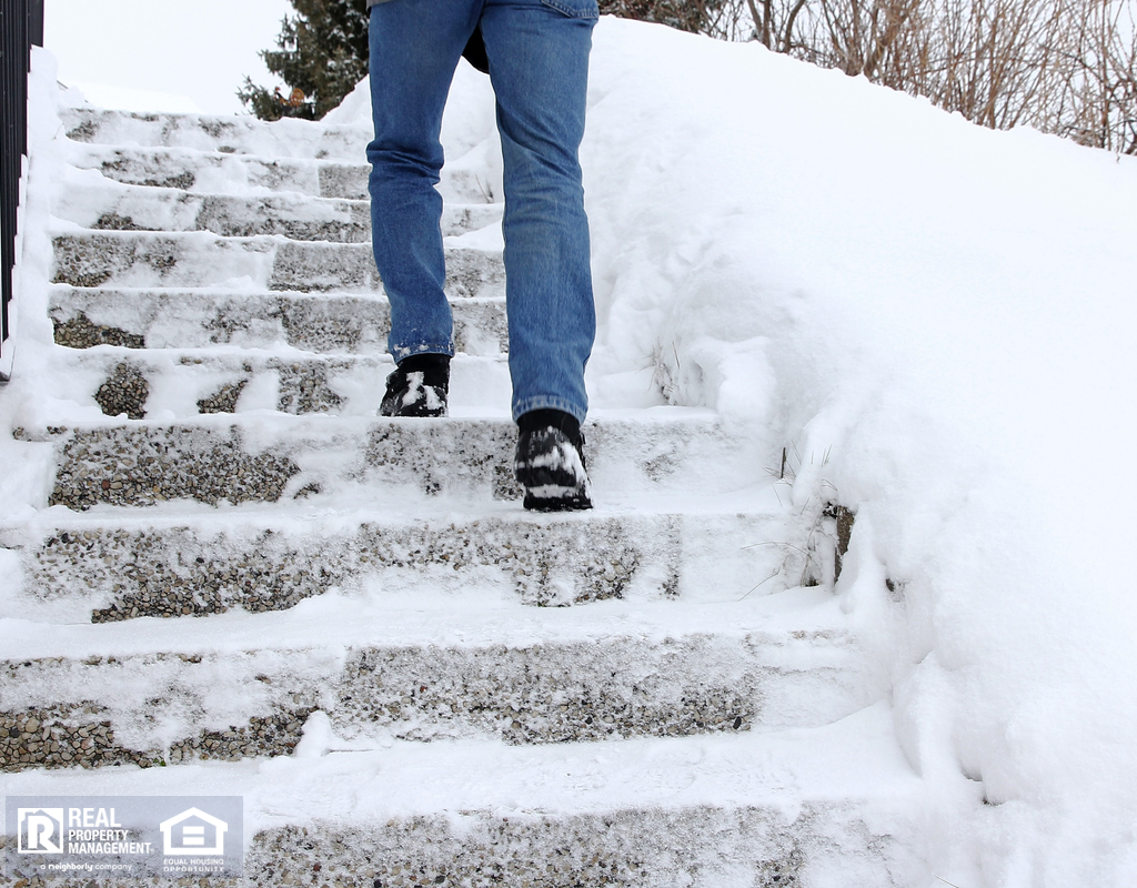 Wichita Tenant Climbing Dangerously Icy Steps in Winter