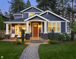 Keller Home Exterior View at Dusk