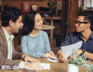 Couple Discussing Lease Agreement with Landlord