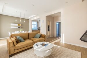 the interior of a home living room