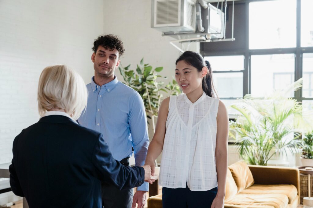 Agent meeting with Prospective Tenants