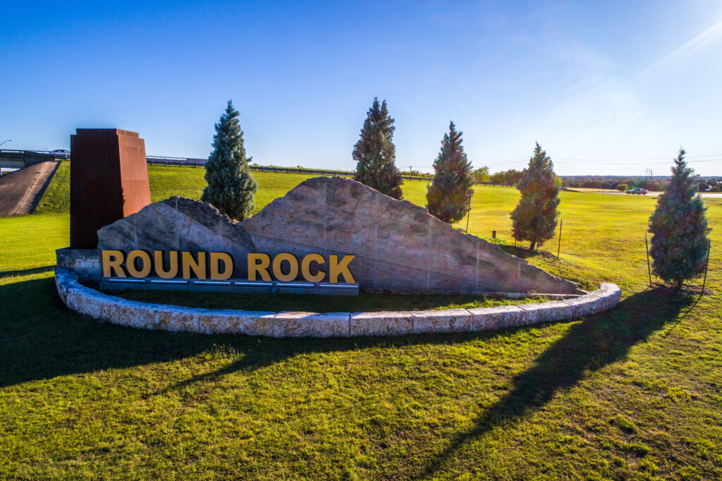 Welcome sign at Round rock , Texas