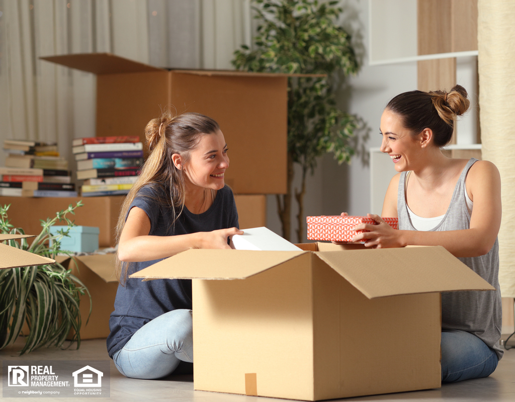 Roommates Unboxing Belongings in Little Elm Rental Home
