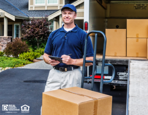 Mover Unpacking Van in Front of Camarillo Rental Home