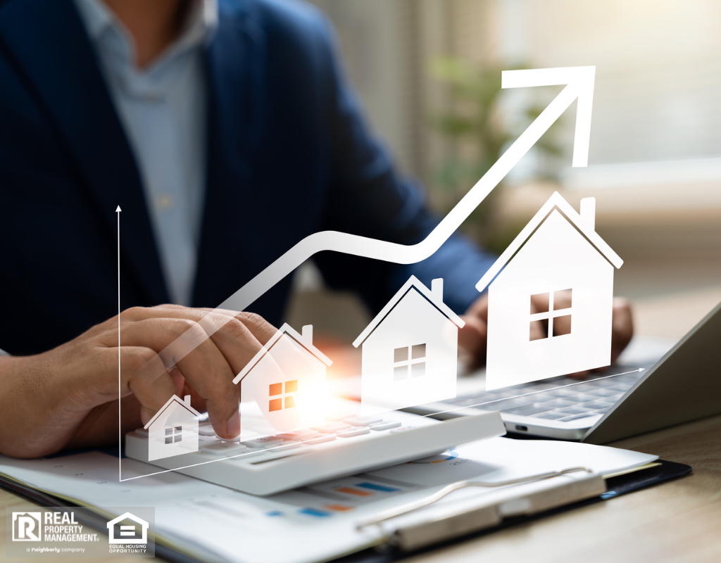 A businessman uses a calculator to determine home price, highlighting real estate investment and portfolio management.