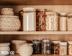 Shelves of Dry Food Storage in a San Clemente Rental