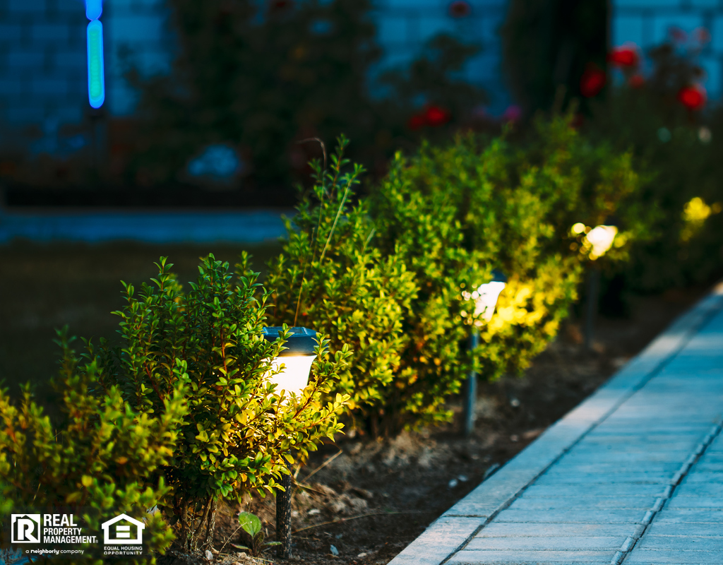 Orangetown Rental Property Outdoor Lighting Along a Path