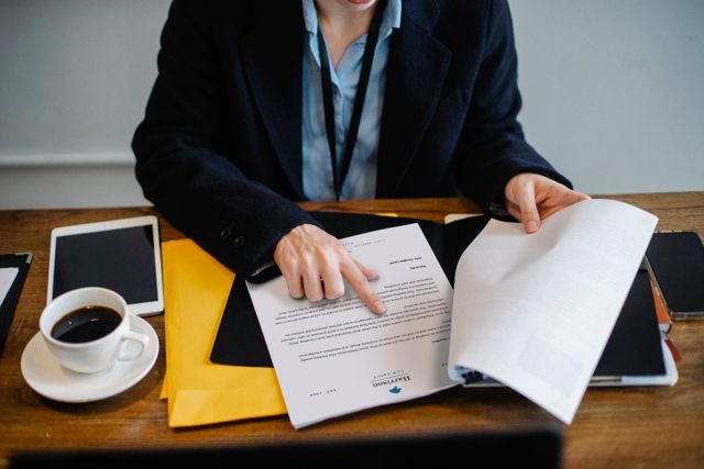 person reading a document