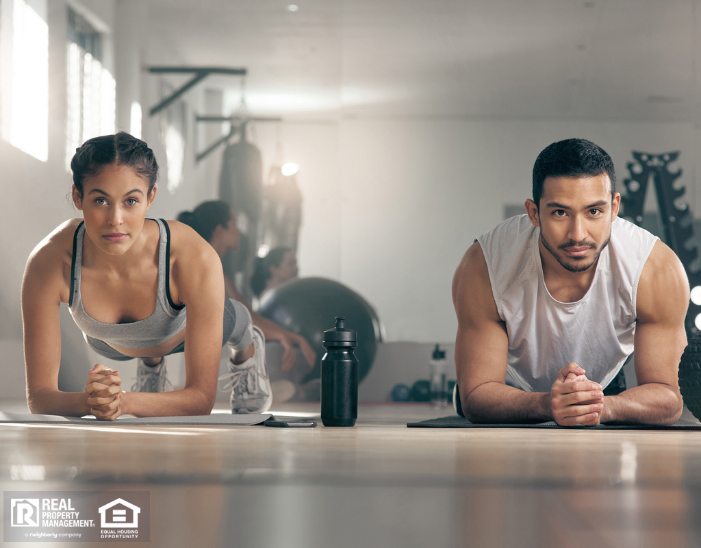 Tenants Exercising in their Crowley Rental Fitness Center