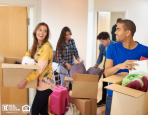 A group of students excitedly move into a rental home as subletters.