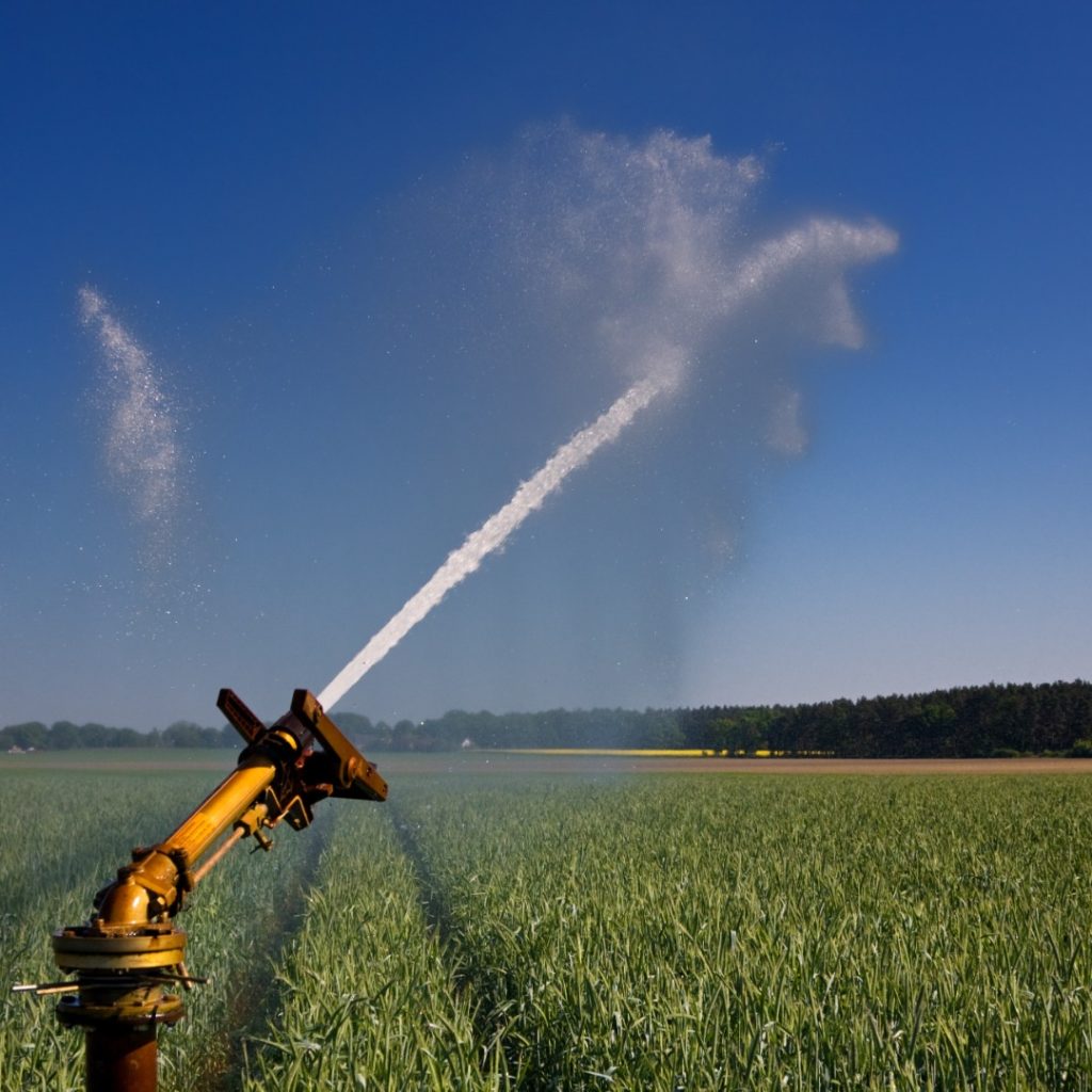 Irrigation Sprinkler over a Sod Farm in Bixby OK