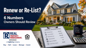 Greater Philadelphia rental home with lease renewal review showing six numbers owners should evaluate before deciding to renew or re-list.