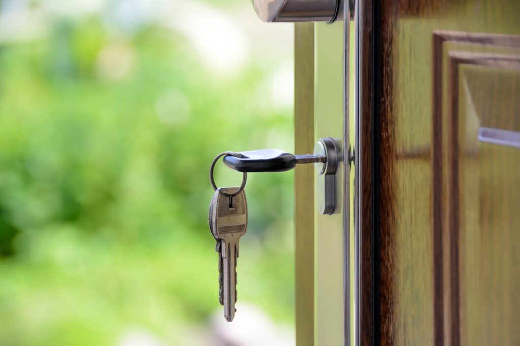 keys inside front door lock