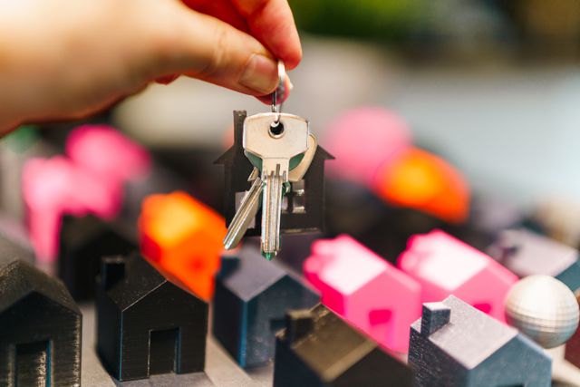 person holding a set of house keys
