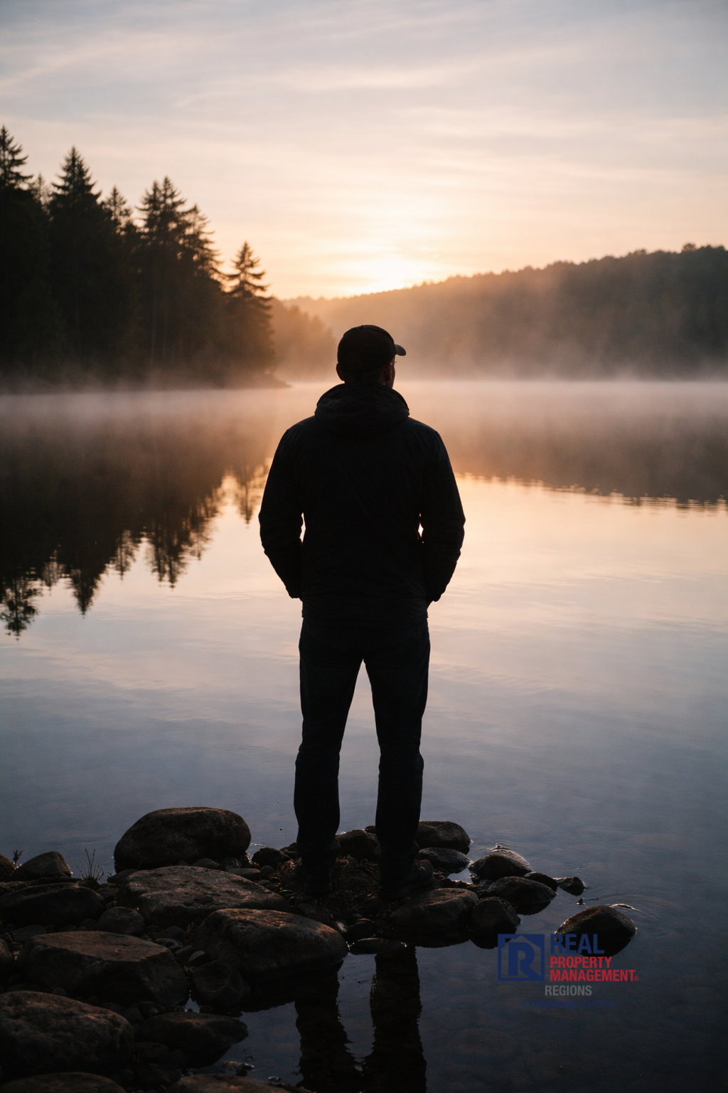 Owner overlooking water representing long-game real estate ownership mindset and legacy thinking