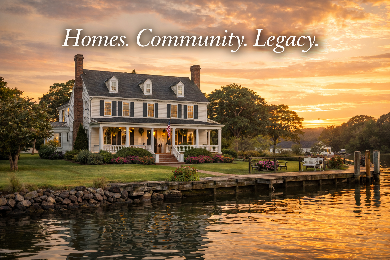 Waterfront home in Virginia’s Northern Neck representing homes, community, and generational real estate legacy.