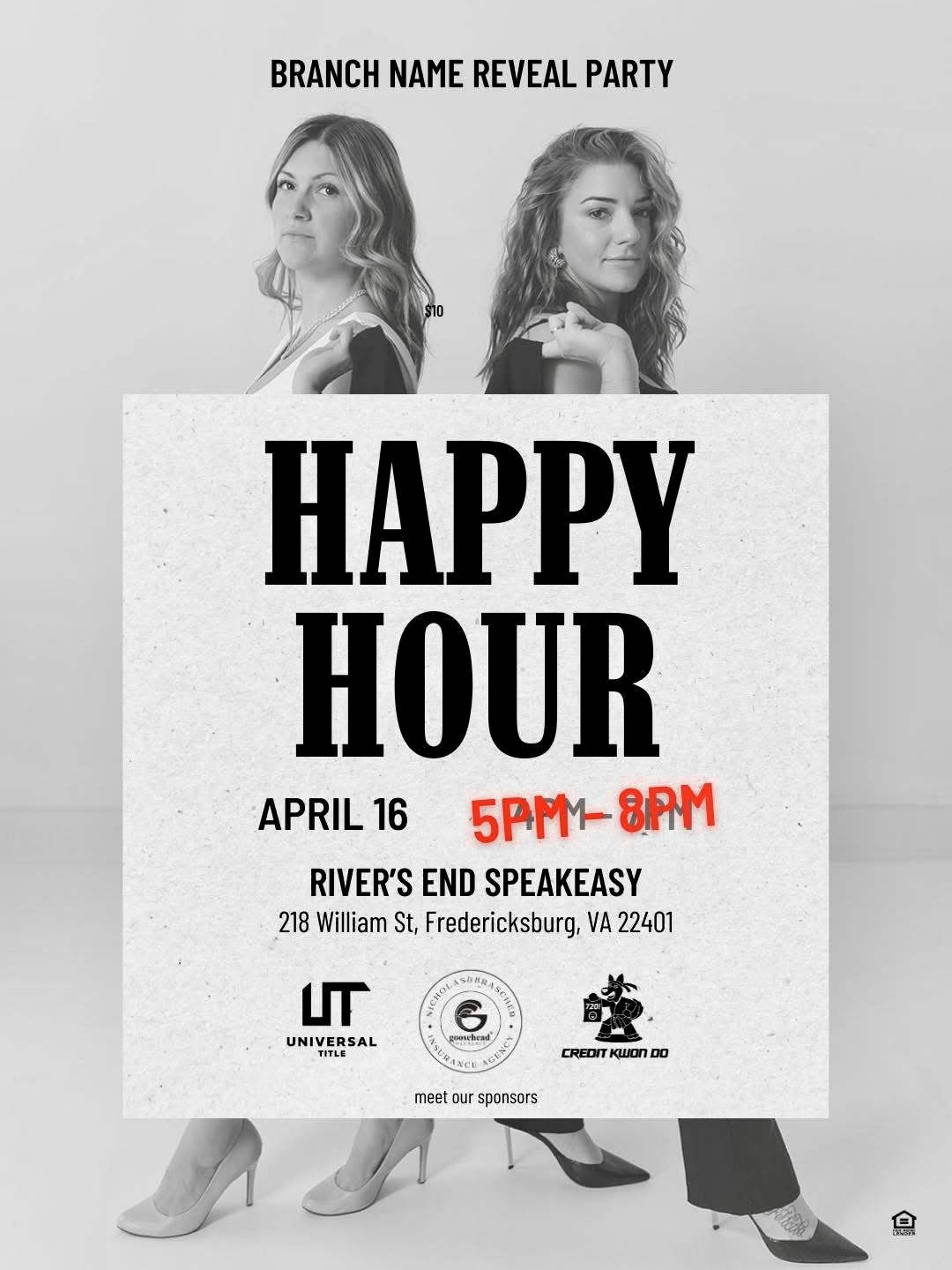 Lend It Home Loans branch launch flyer at River’s End Speakeasy