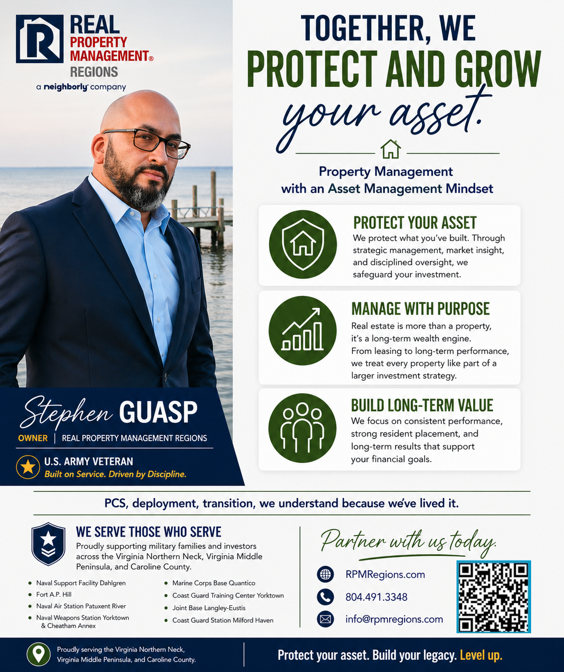 Rental property asset protection message from Stephen Guasp and Real Property Management Regions focused on protecting and growing owner assets.