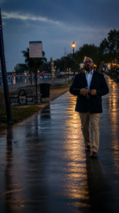 Stephen Guasp walking along the waterfront in Virginia reflecting on leadership, real estate investing, and long-term asset performance.