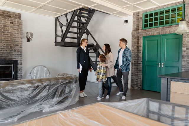 a landlord inspecting a rental unit with tenants