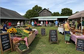Local farmers market with fresh produce and vendors in Virginia.
