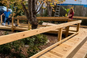Completed wheelchair-accessible ramp built by The 516 Project Ministry and community volunteers for a local family in Warsaw, Virginia, inspiring the 2026 Real Property Management Regions Day of Service.