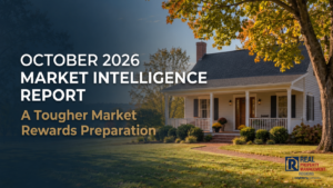 Illustration of a rural Virginia home in autumn for the October 2026 rental market report