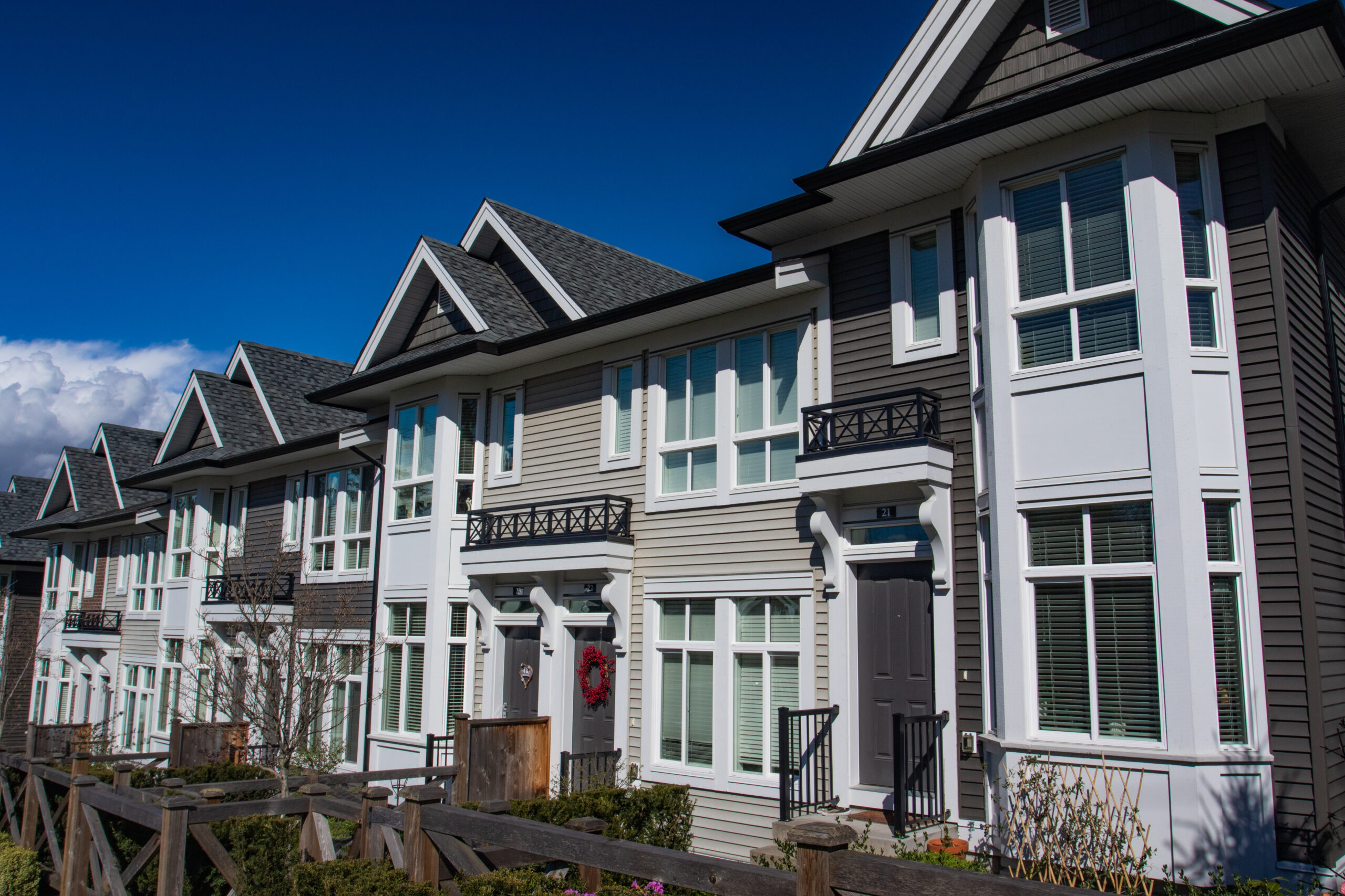 A front exterior view of town homes